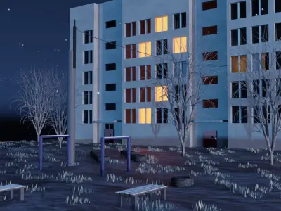 Soviet courtyard 3D model