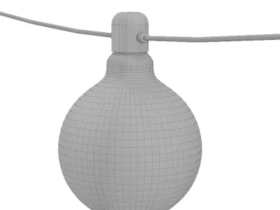 garland string of lights with glass globes 3D model