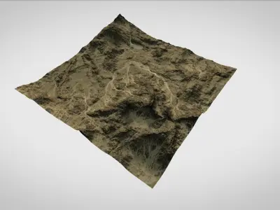 Desert Mountain Low-poly 3D model