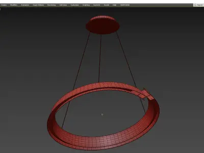 SWIRL CEILING LAMP Low-poly 3D model
