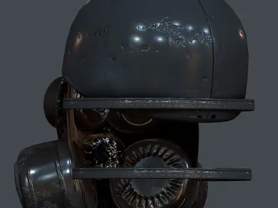 Gas mask helmet 3d model scifi Low-poly Low-poly 3D model Low-poly 3D model