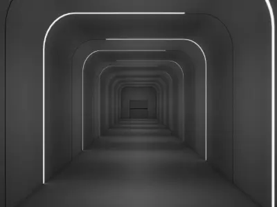  Sci Fi Tunnel Low-poly 3D model