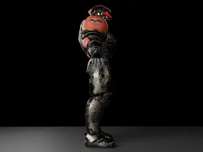 Fantasy Sci-Fi Armoured Character Rigged Blender 3D model