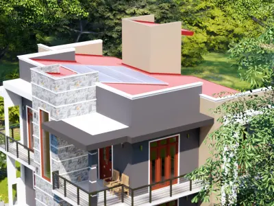 Modern residential building  3D model get