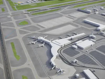 Ted Stevens  Anchorage Airport Low-poly 3D model