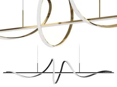 WOMO Spiral Led Kitchen Pendant Light-WM2129 3D model