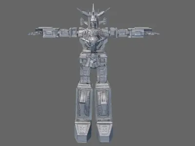 Robot Fighter Rig AAA Low-poly 3D model