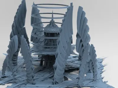 Cyber Elite Dome City plaza Market  Low-poly 3D model