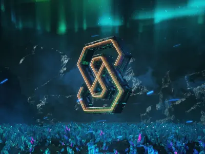  Aurora Mountain Crystal Ground Ore Scifi LOGO desert Cyberpunk 3D model