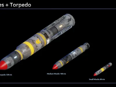 Spaceship Destroyer Olympus Low-poly 3D model