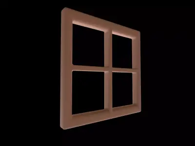 Simple Stylized Square Window Frame 3D model