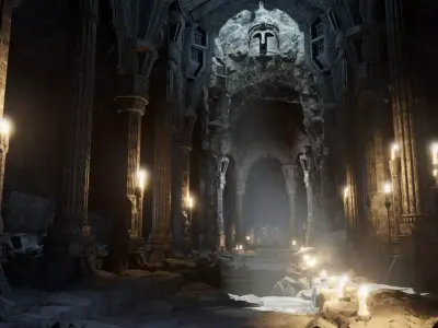 Dwarven Ruins 35 Assets Low-poly 3D model