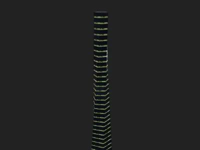 Sci-Fi Skyscraper Low-poly 3D model