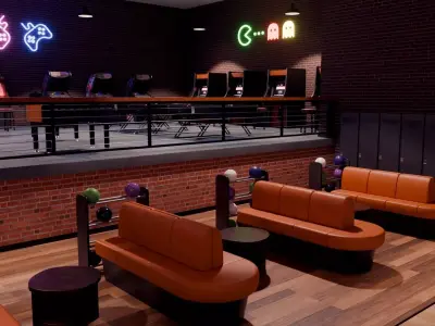 Bowling Alley 3D Environment - Blender Scene 3D model