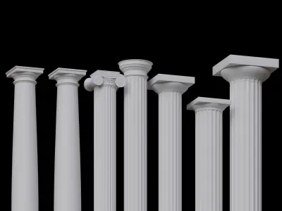 Classical architecture columns 3D model