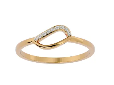 Light Minimalist Diamond Ring 3D print model 34