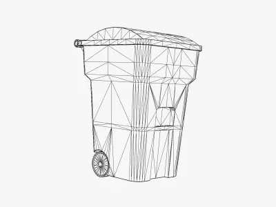 Waste Bin Low-poly 3D model