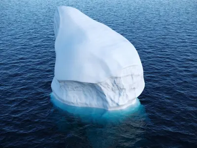 Iceberg floating in ocean Low-poly 3D model