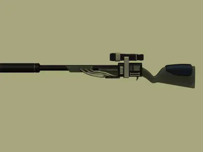 Sci-Fi Sniper Rifle - Gun - Weaponry Low-poly 3D model