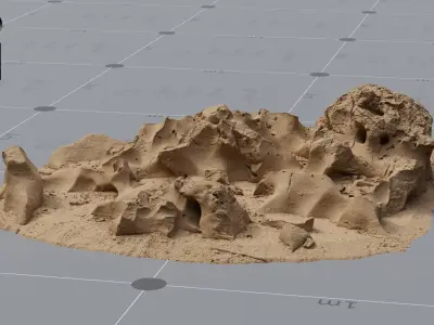 3x BEACH ROCKS scanned assets high quality 8K textures 3D model