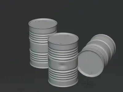 High Poly and Low Poly Barrel Game Assets Low-poly 3D model