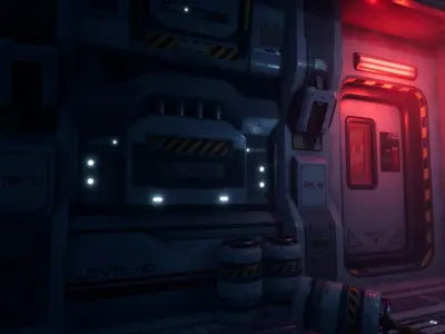 Sci-Fi Modular Corridor - 11 Assets Pack Low-poly 3D model