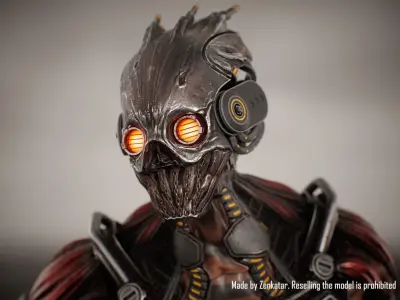 Game-Ready Horror Robot Low-poly 3D model