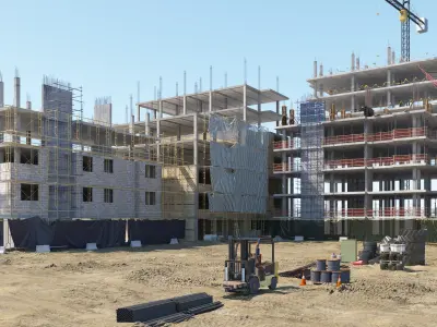 Modular Construction Site 02 Low-poly 3D model