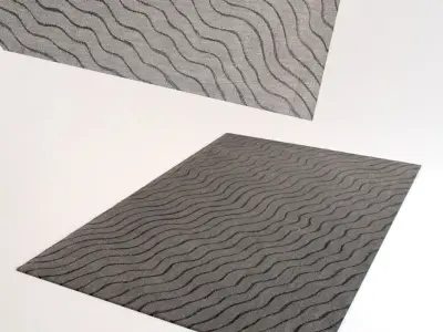 Carpet area rug with wavy lines 3D model