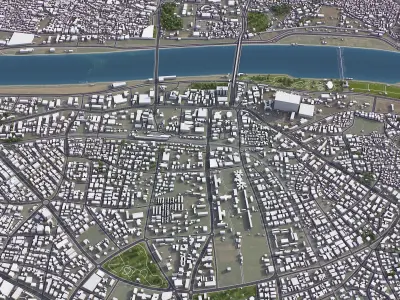Ahmedabad - City 3D Model Low-poly 3D model