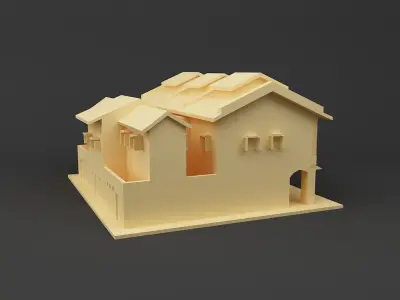 Shop house Singapore 3D print model