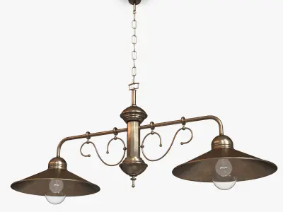 Chandelier light fixture with two lamps 3D model