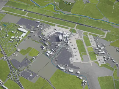 Edinburgh - Airport - EDI Low-poly 3D model