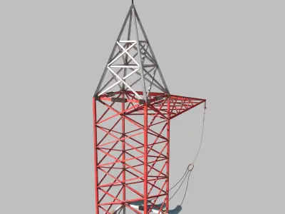 Electricity Pole 6 Low-poly 3D model