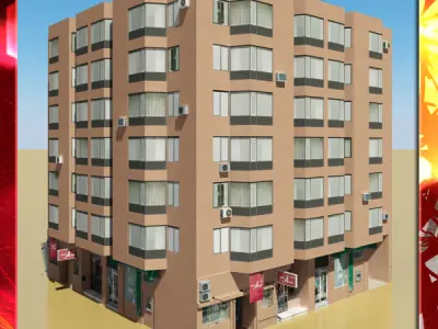 Building Collection 5-8 Low-poly 3D model