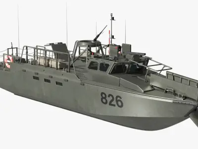 Sweden CB90 Class Combat Boat Rigged for Maya 