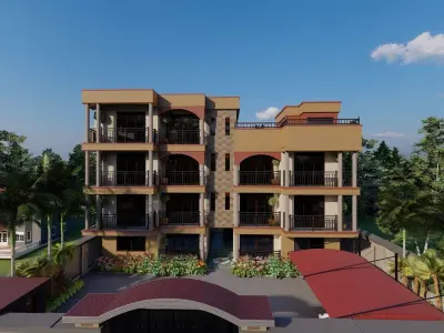 Apartments apartment building in kenya 3D model
