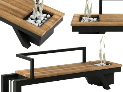 Backyard Deicoon Bench 3D model