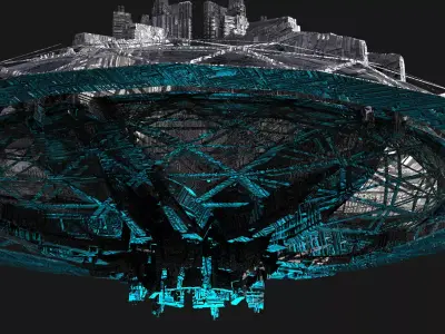 SciFi City Space Deliverance relay  Low-poly 3D model