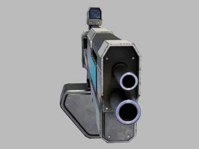 Sci Fi Machinegun Low-poly 3D model
