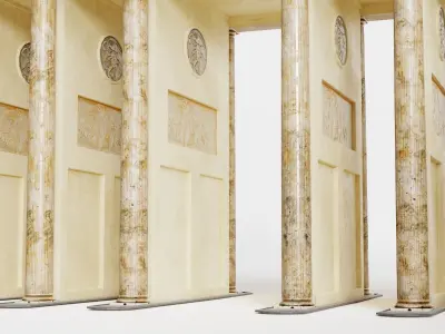 Brandenburg Gate in Berlin np1 Low-poly 3D model