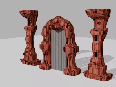 asset door gaming Free low-poly 3D model