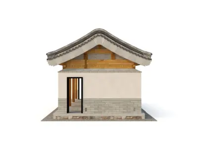 Ancient Chinese Architecture Distribution room 03 Low-poly 3D model
