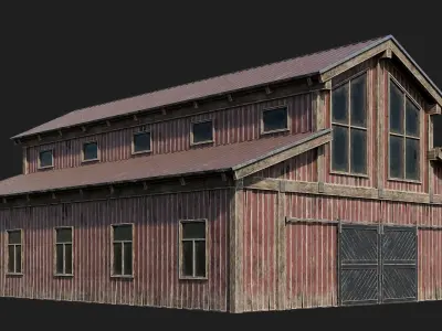 85-86-87-88 - Farm Buildings 4K PBR GameReady Low-poly 3D model