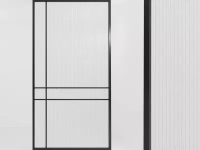 Glass partition door 58 Low-poly 3D model