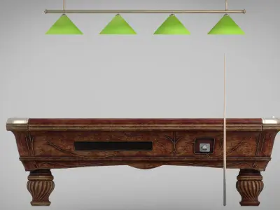 wood pool table lowpoly Low-poly 3D model