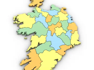 3d Political Map of Ireland 3D model