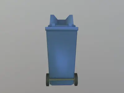 Trash Can Low-poly 3D model 23