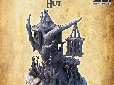 Swamp Witch Hut - Tabletop Terrain - 28 MM 3D print model