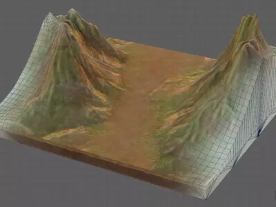Terrain V01 Low-poly 3D model